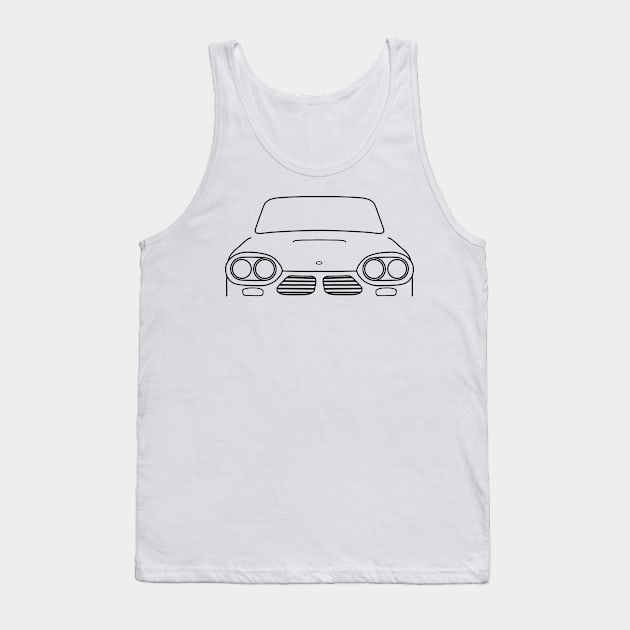 Bond Equipe GT4S 1960s British classic car black outline graphic Tank Top by soitwouldseem
